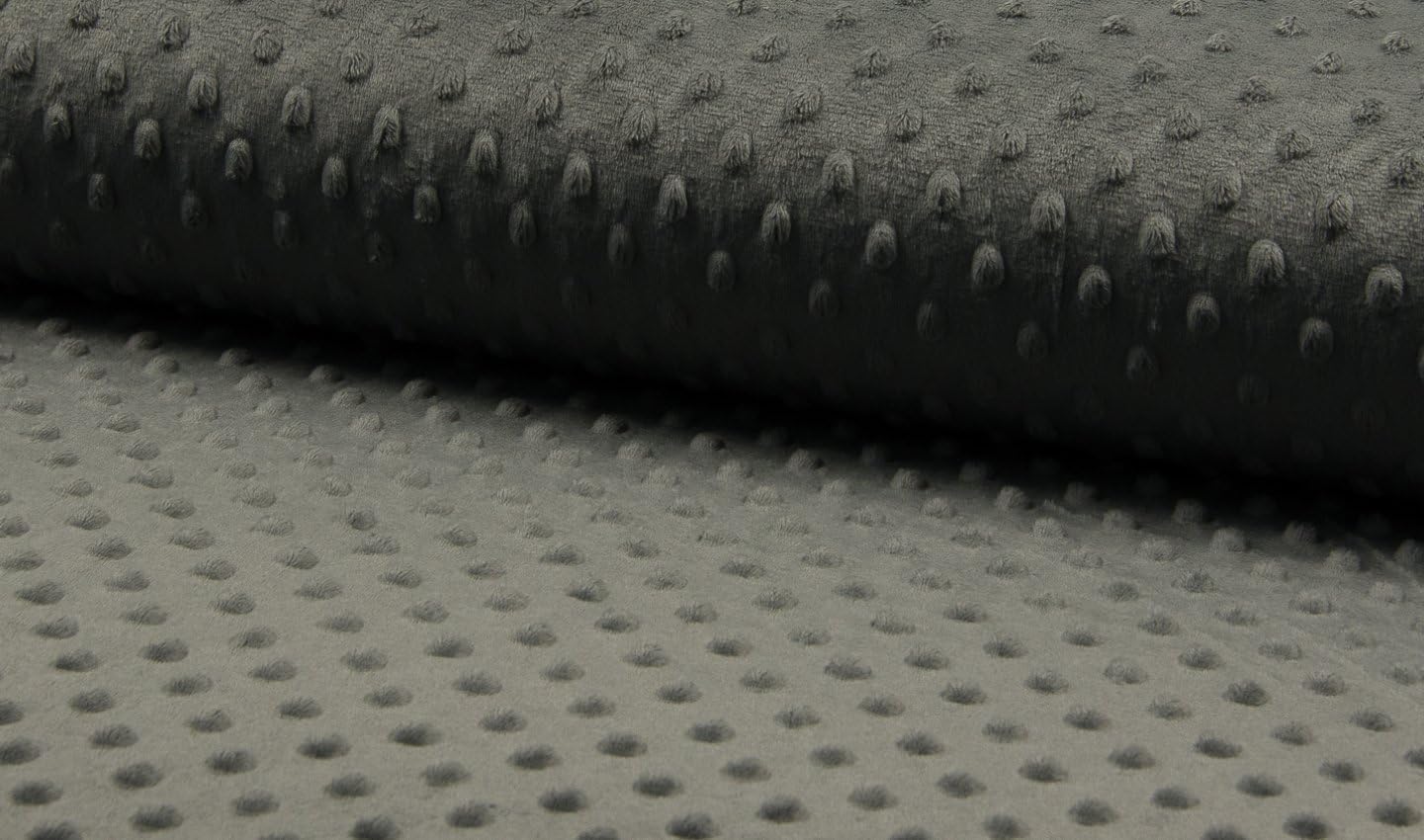 Luxury Supersoft DIMPLE Cuddle Soft Fleece Fabric Material - DK Grey, Precut - 1Mtr - 150cmx100cm