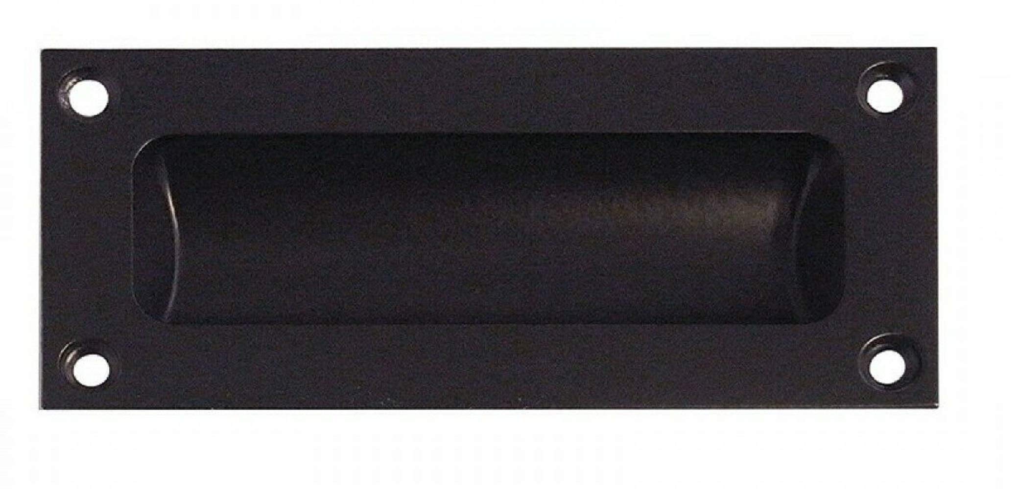 Frelan Black Rectangular Recessed Flush Door Pull Handle 102 X 45Mm - Matt Finish
