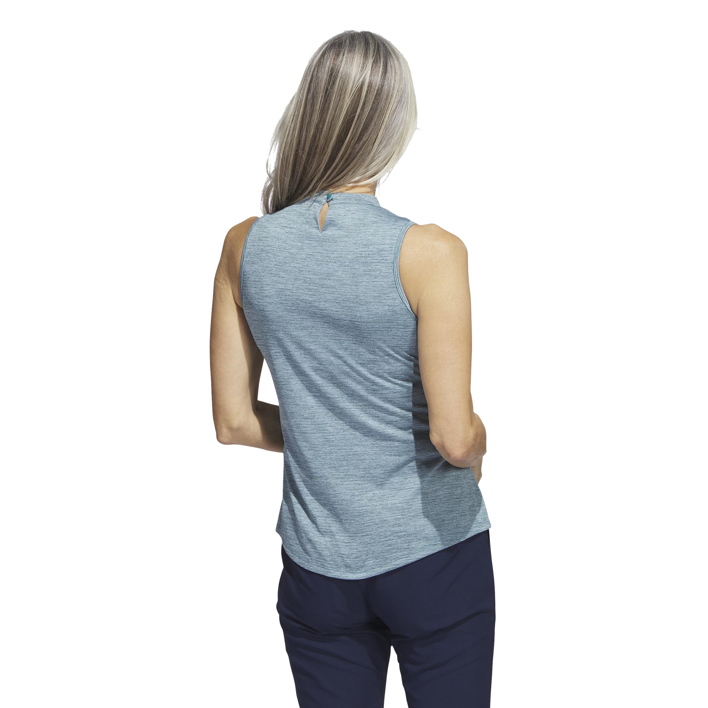 adidas Essentials Heathered Mock Neck Sleeveless Golf Polo Shirt Maillot de Golf Femme