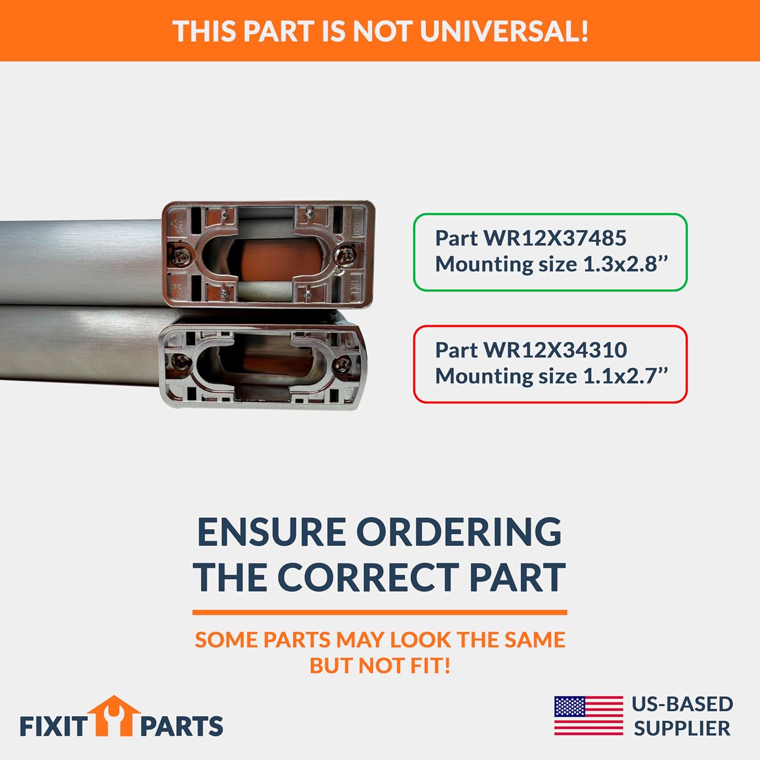 US-Based Supplier - WR12X37485 Stainless Steel Freezer Door Handle - NOT Universal - Compatible with GE Appliances Refrigerator - Replaces PD00074459 4975820 AP7018698 PS16554855 EAP16554855