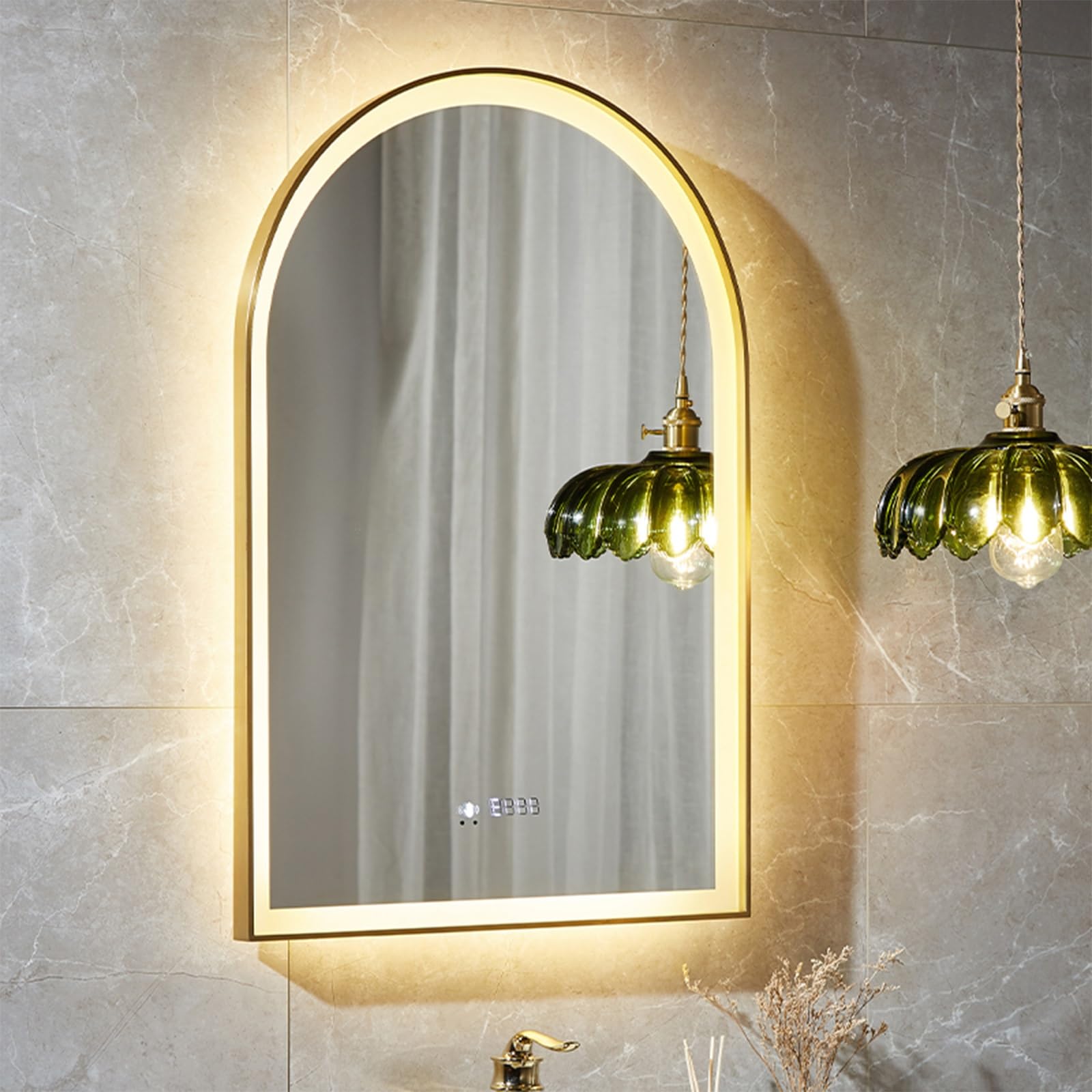 Ściemnialne owalne lustro łazienkowe LED, 3 opcje kolorów, podświetlane lusterko kosmetyczne do domu i salonu, 70 x 100 cm, idealne do nowoczesnych łazienek