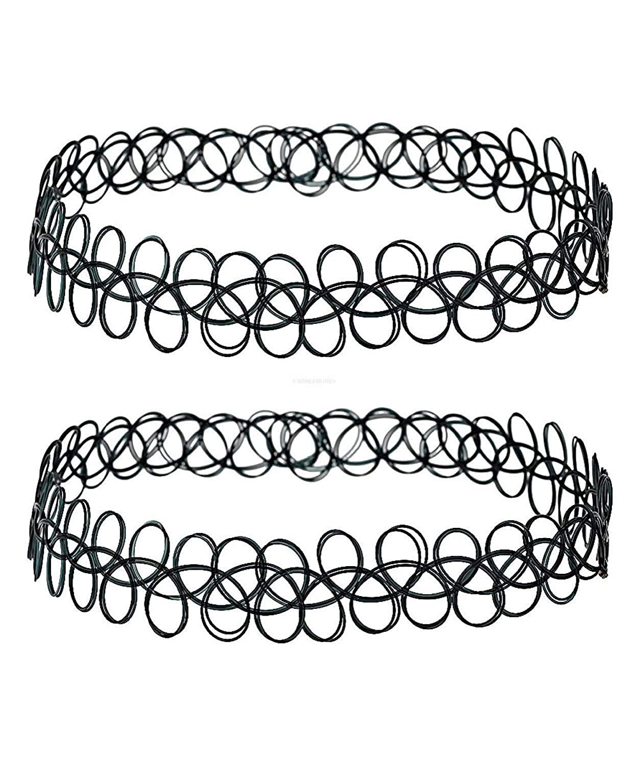Ruvee Fancy Tattoo Choker for Women & Girls(Set of 2) (B01N7KTHTF) Amazon Price History, Amazon Price Tracker