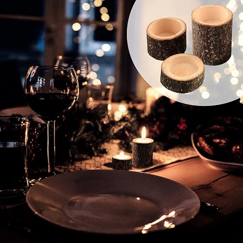 Miniatura 5 de Set of 12 Wooden Tea Light Candle Holders, Personalized Natural Wooden Votive Vintage Tea Light Candle Holders for Rustic Centerpieces for Dining