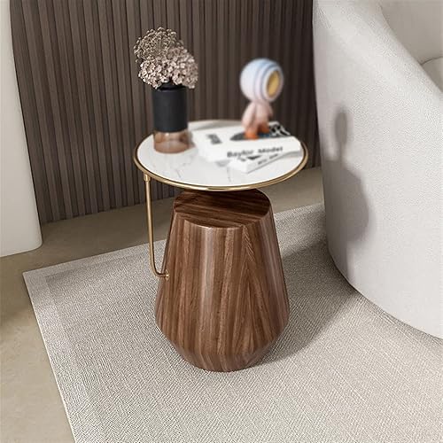 Miniatura 5 de ARZARF Mesa auxiliar moderna redonda de 2 niveles para almacenamiento oficina sala de estar mesa de café estante de acero inoxidable mesa de té