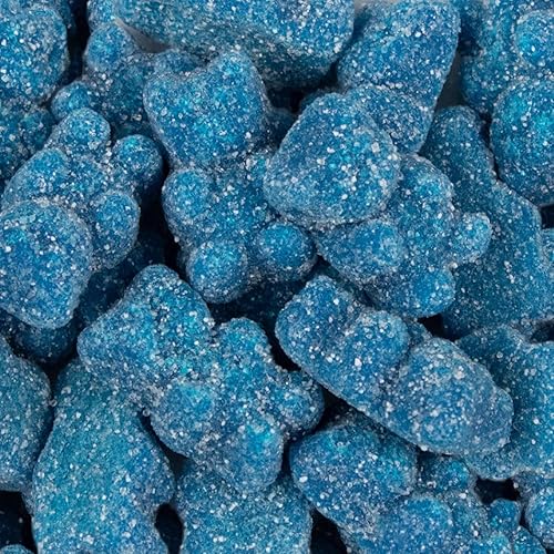 90 unidades de caramelos de ositos de gomitas con recubrimiento de azúcar de frambuesa azul (1 libra)