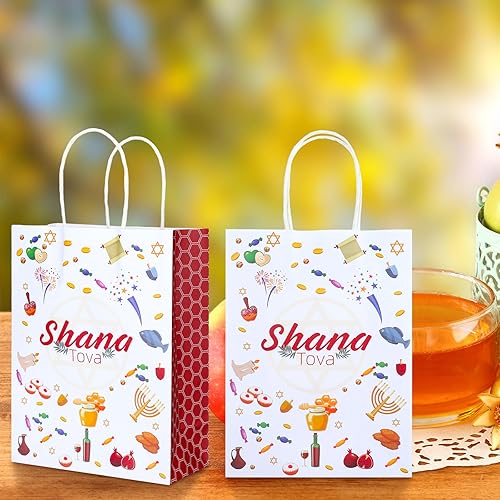 Miniatura 6 de Sinmoe 18 bolsas de fiesta de Rosh Hashanah, bolsas de regalo de fiesta de Año Nuevo judío, bolsas de regalo de fiesta Shana Tova, bolsas de regalo,