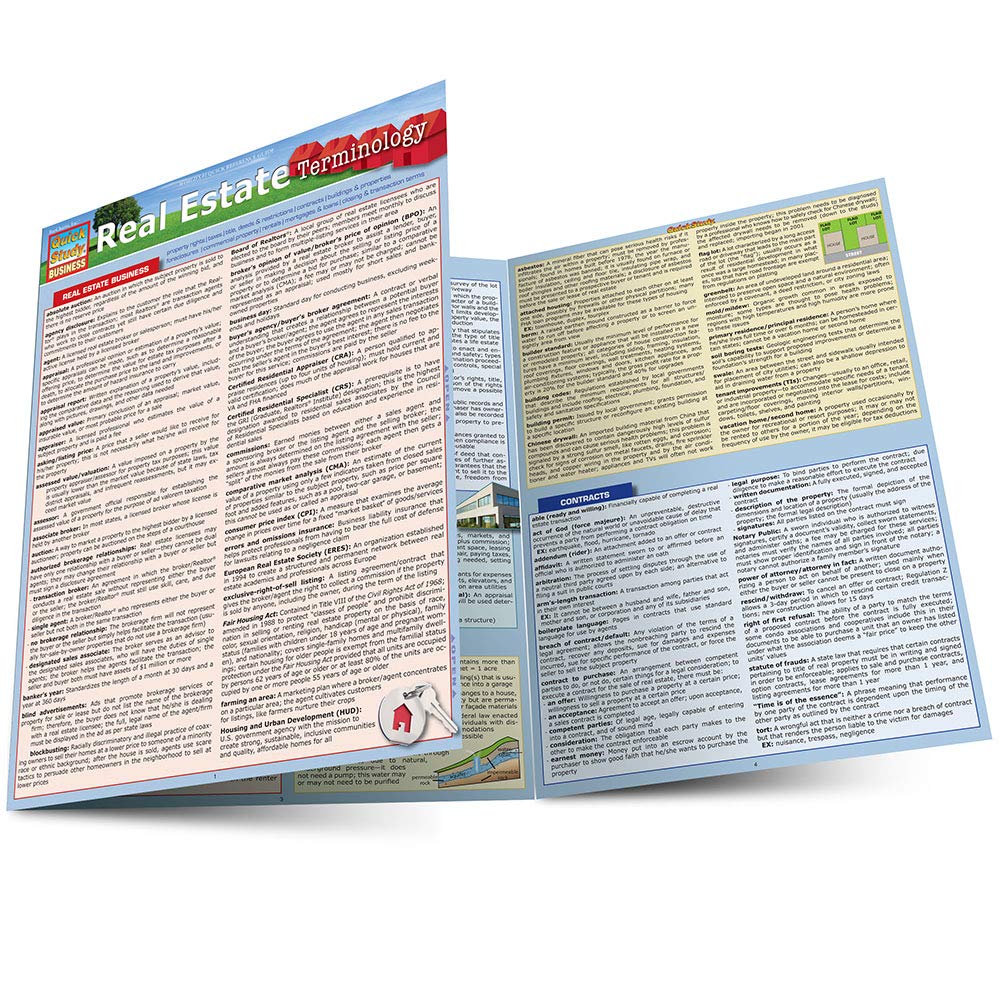 Real Estate Terminology: Quickstudy Laminated Reference Guide