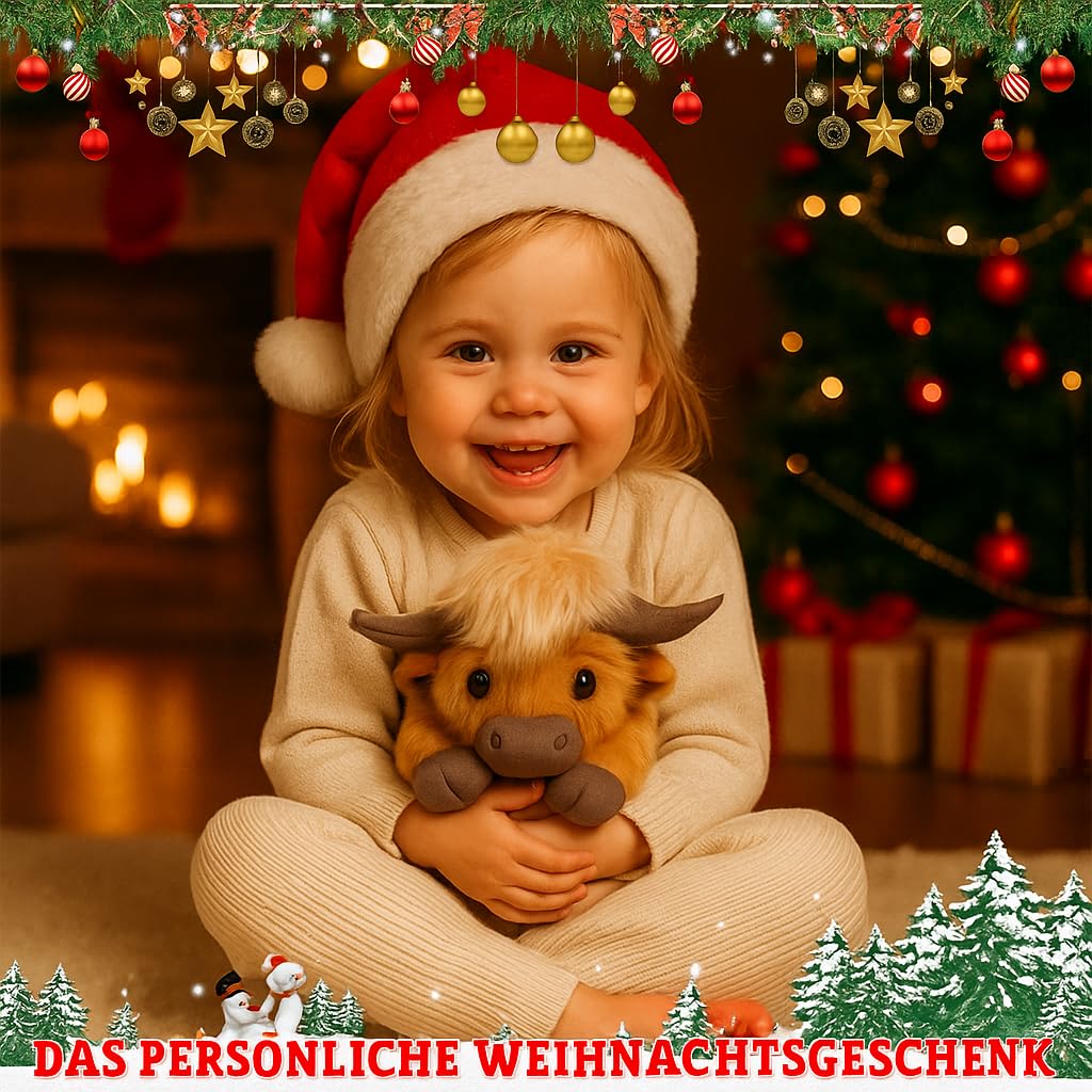 Generisch Weighted Highland Cow Plush, Gewichtetes Plüschtier aus der Hochlandkuh, Gewichteter Kuh-Teddy für Kinder und Erwachsene, kuscheliges Plüschgeschenk (55 cm)