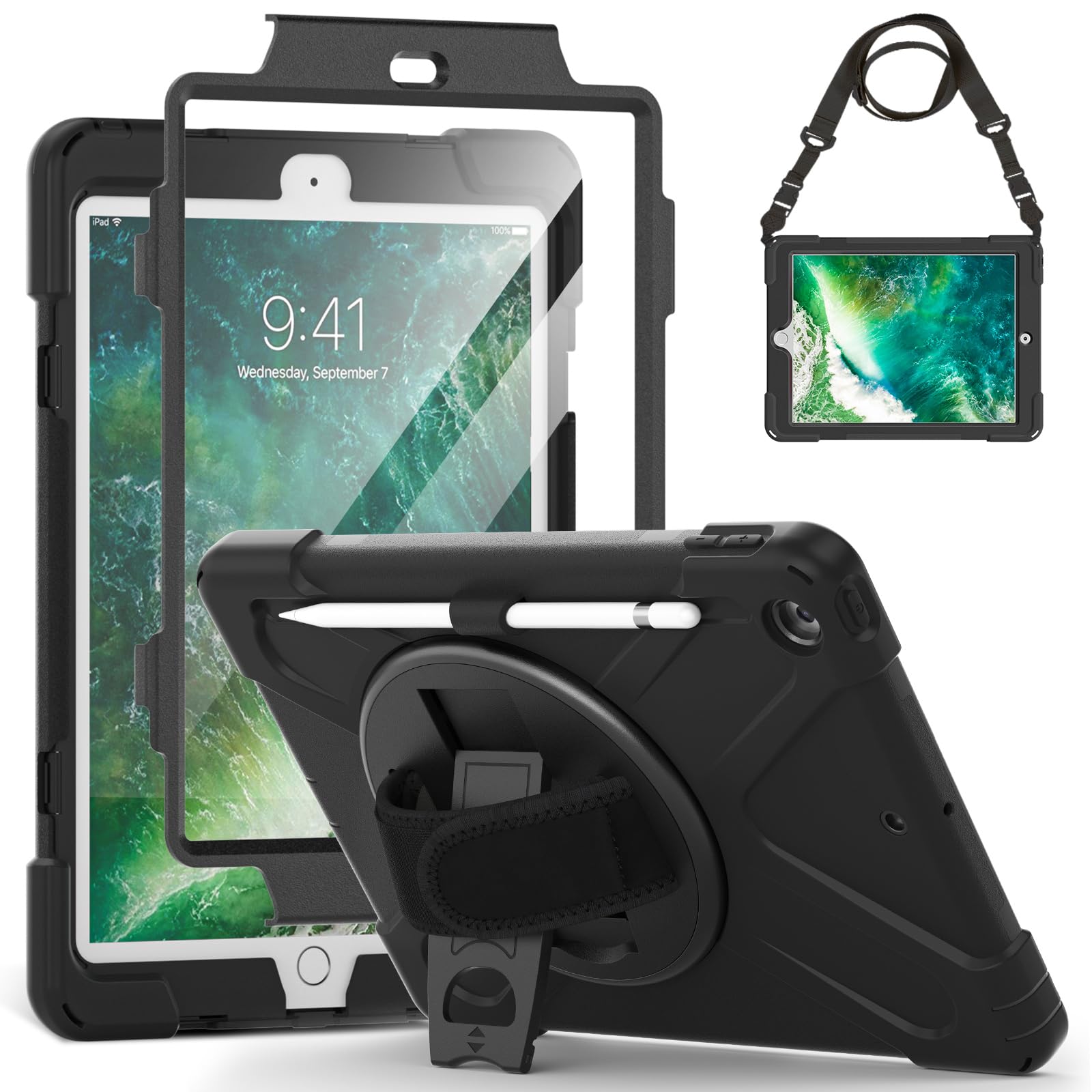 Gerutek Hülle für iPad 6./5. Generation 9,7 Zoll (2018/2017), Stoßfeste für iPad 9,7