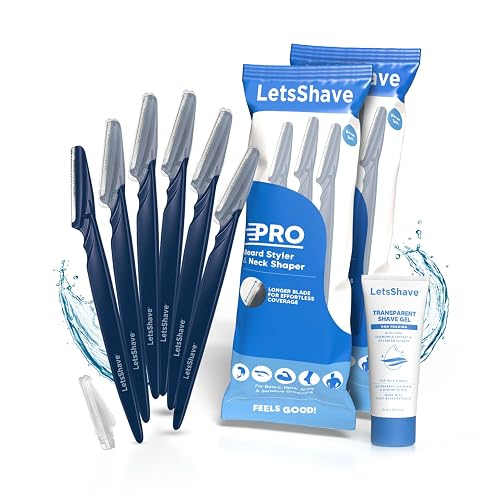 LetsShave Pro Styler for Men Beard, Reusable, Pack of 6, +1 Transparent Shave Gel 15ml, Beard Shaper, Multi Grooming, Face Razor for Men, Beard Pen Styler, 120 Days of Styling
