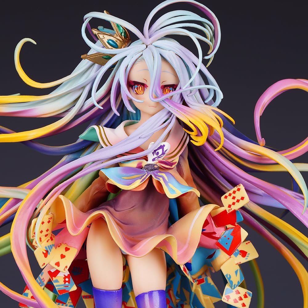 Zhongkaihua No Game No Life Anime Figure Shiro Action Figures Statue Model Colourful Hair Standing Ver 27CM PVC Figurine Statue Model Ornament Collection - Image 3