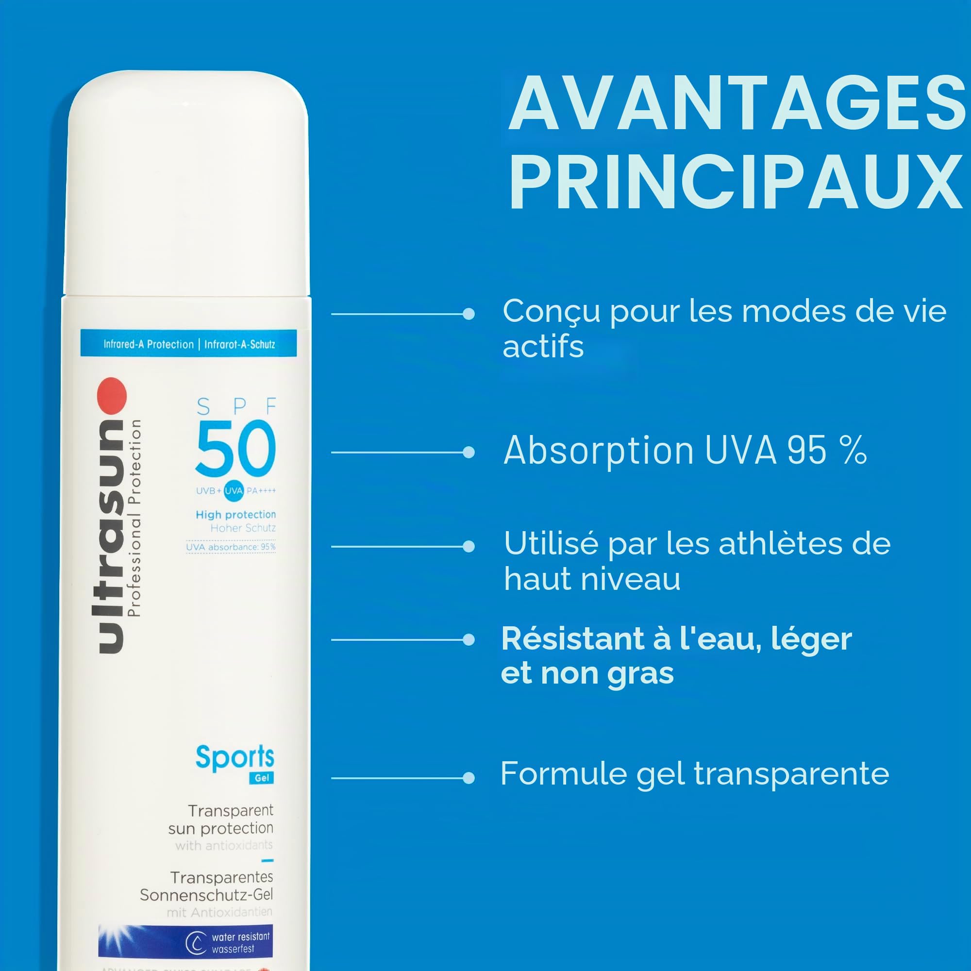 Ultrasun Gel sport transparent SPF50 200 ml