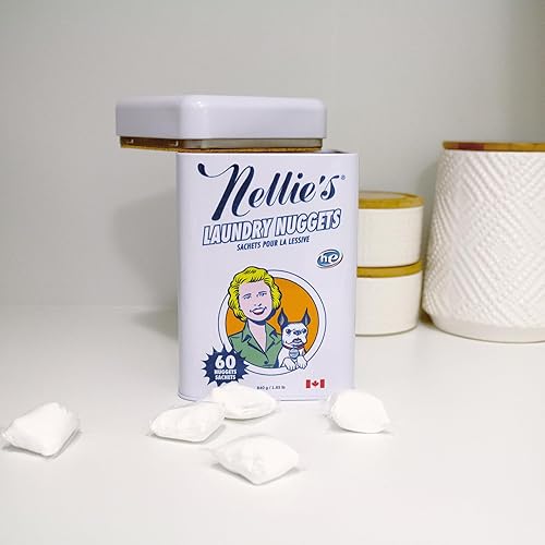 Miniatura 8 de Nellie's Nuggets de lavandería - 150 cargas - Cápsulas de lavandería biodegradables sin fragancia - Limpieza botánica - Potencia duradera - Elección