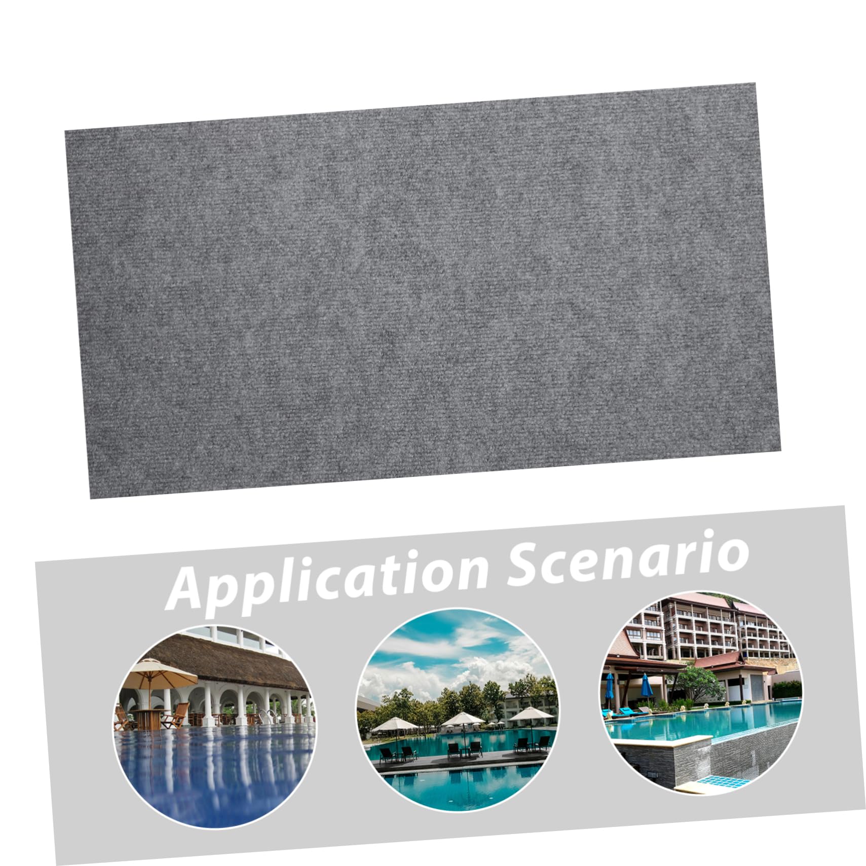 GALPADA Tappetino Piscina Fuori Terra Autoadesivo in Fibra di Polipropilene | Antiscivolo e Assorbente, Installazione Semplice, per Area Esterna Attorno al Bordo Piscina