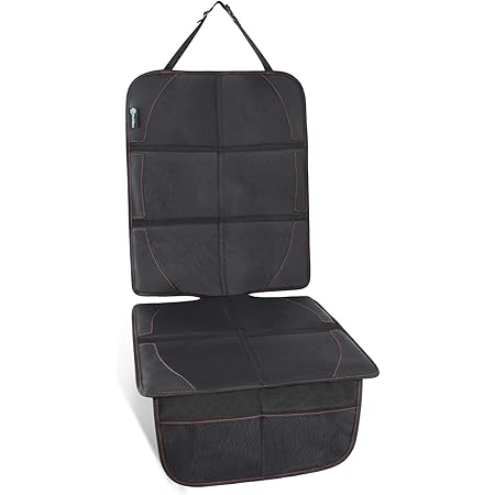 Amazon Rollibot チャイルドシート 保護マット 車 シートカバー 1点 座席保護 シートプロテクター 滑り止め 1680d素材 防水 摩耗性 汚れ防止 黒い シートカバー 車 バイク