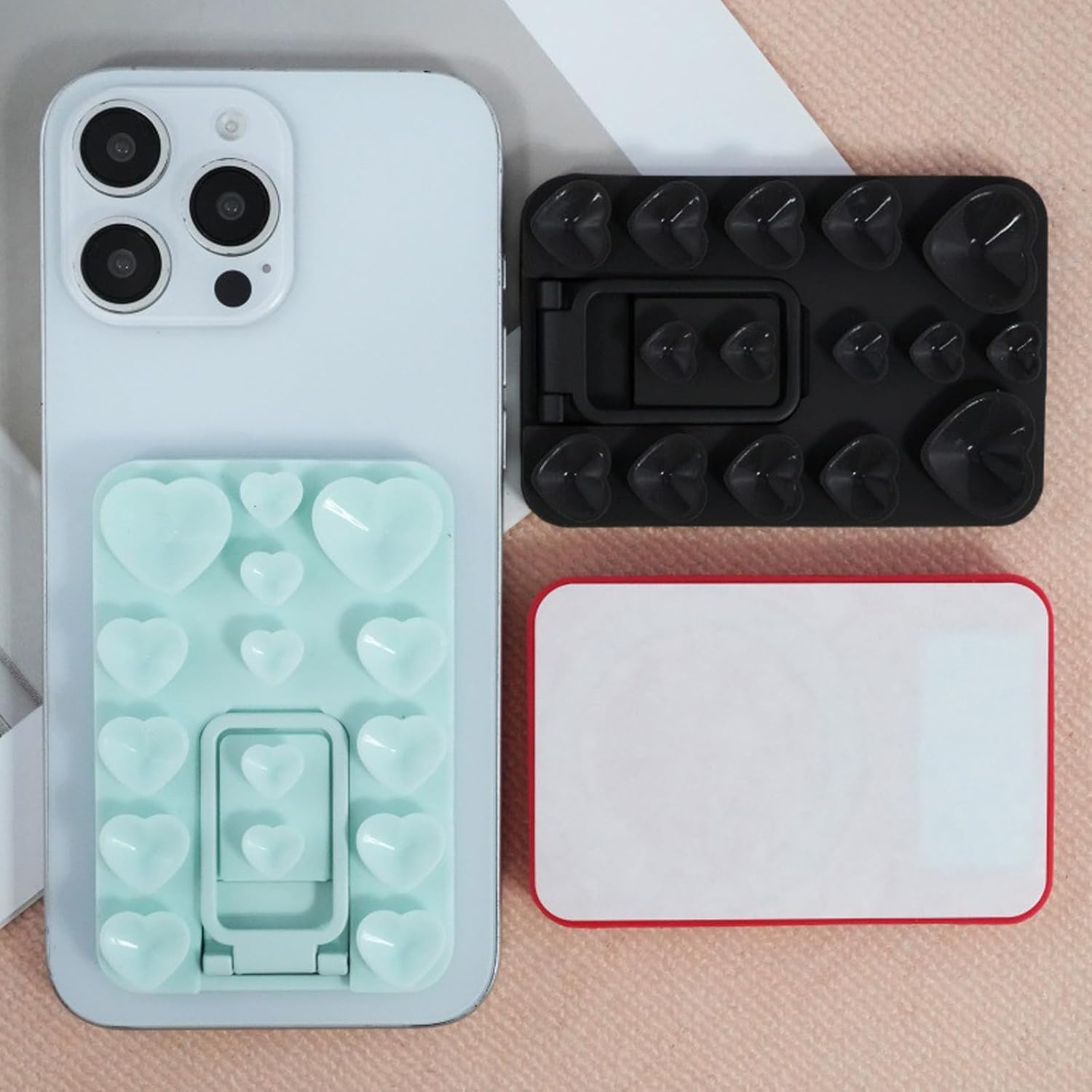 Portable Silicone Adhesive Stand Featuring Kickstand for Easy Carrying and Multi-Surface Application Portrait Landscape Phone