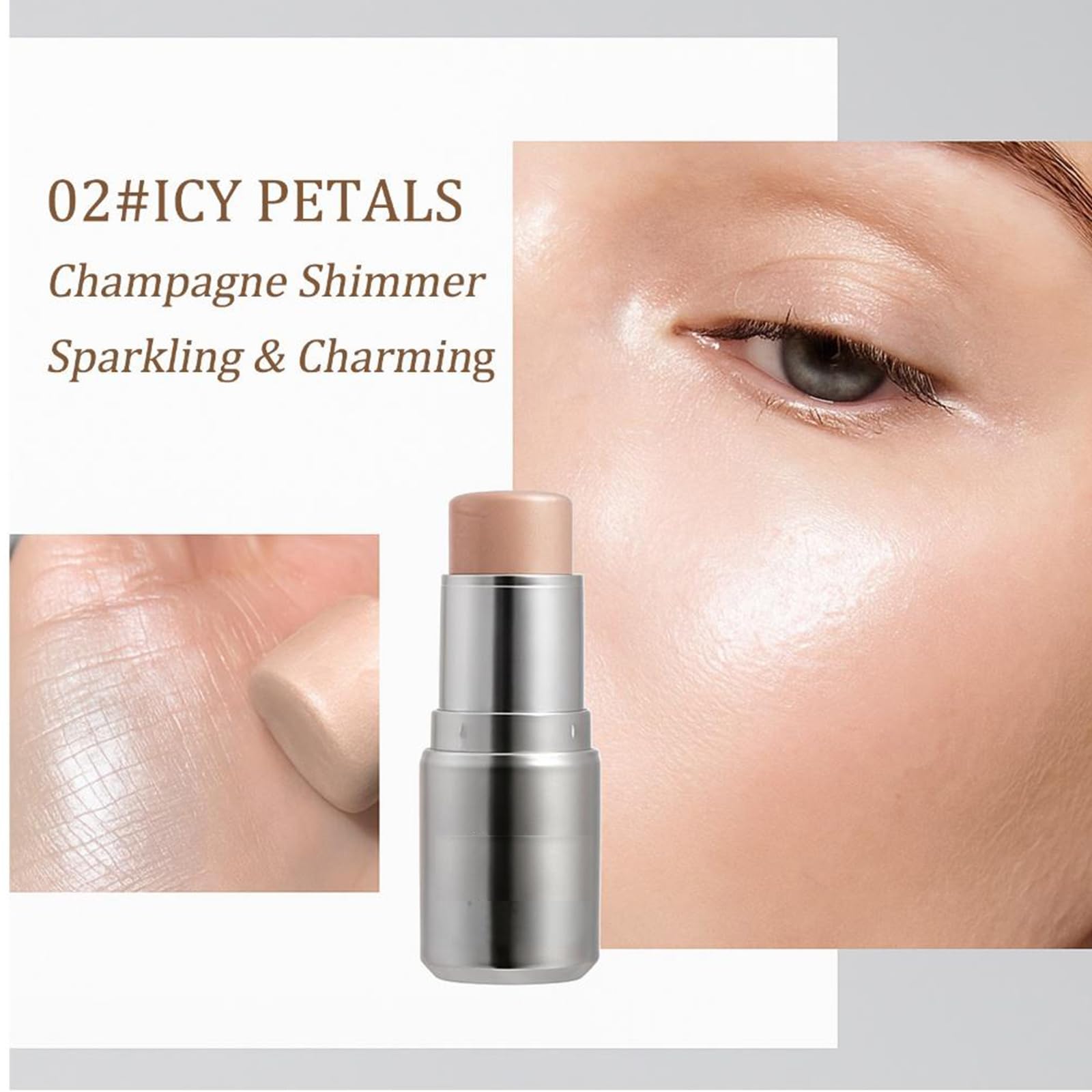 Champagne And Clear Glow Highlighter Sticks For Natural Glass Skin - Image 2
