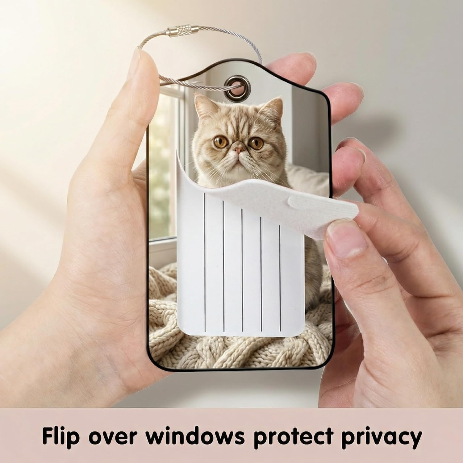 Exotic Shorthair Cat Luggage Tags for Suitcases, 2 Pack PU Leather ID Set image 4