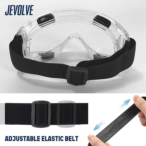 Miniatura 5 de Gafas de seguridad protectoras antivaho con lente transparente  Visión amplia con diadema elástica ajustable perfecta para senderismo, surf, gafas