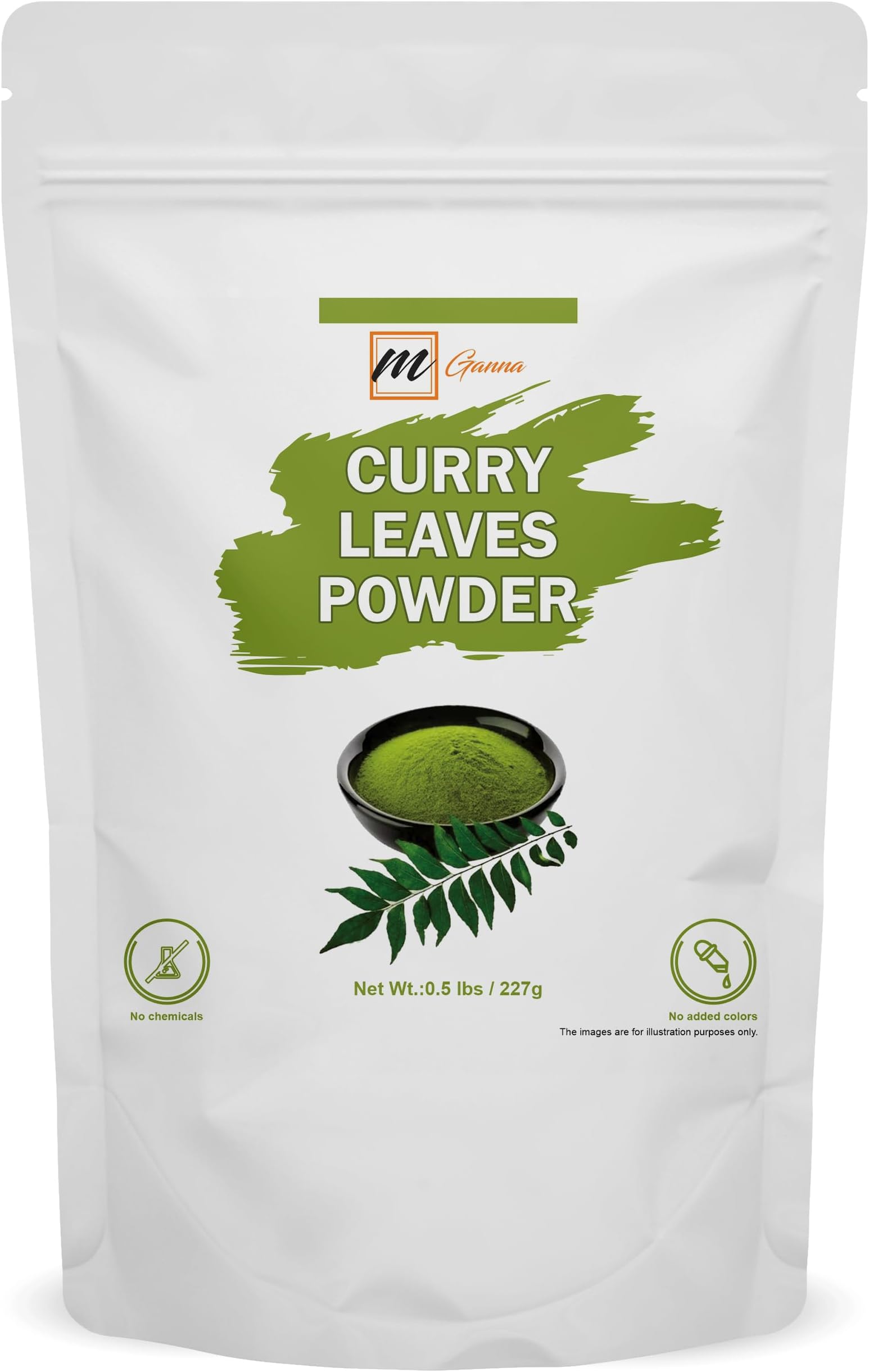 mGanna 100% Natural Curry Leaves/Murraya Koenigii Powder for Skin, Hair and H...