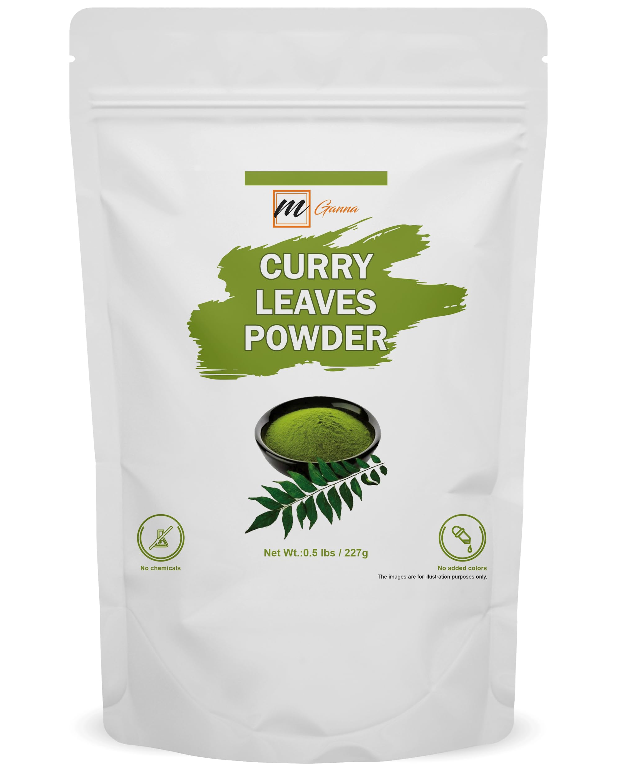 100% Natural Curry Leaves/Murraya Koenigii Powder for Skin, Hair and Health 0.5 LBS / 227 GMS