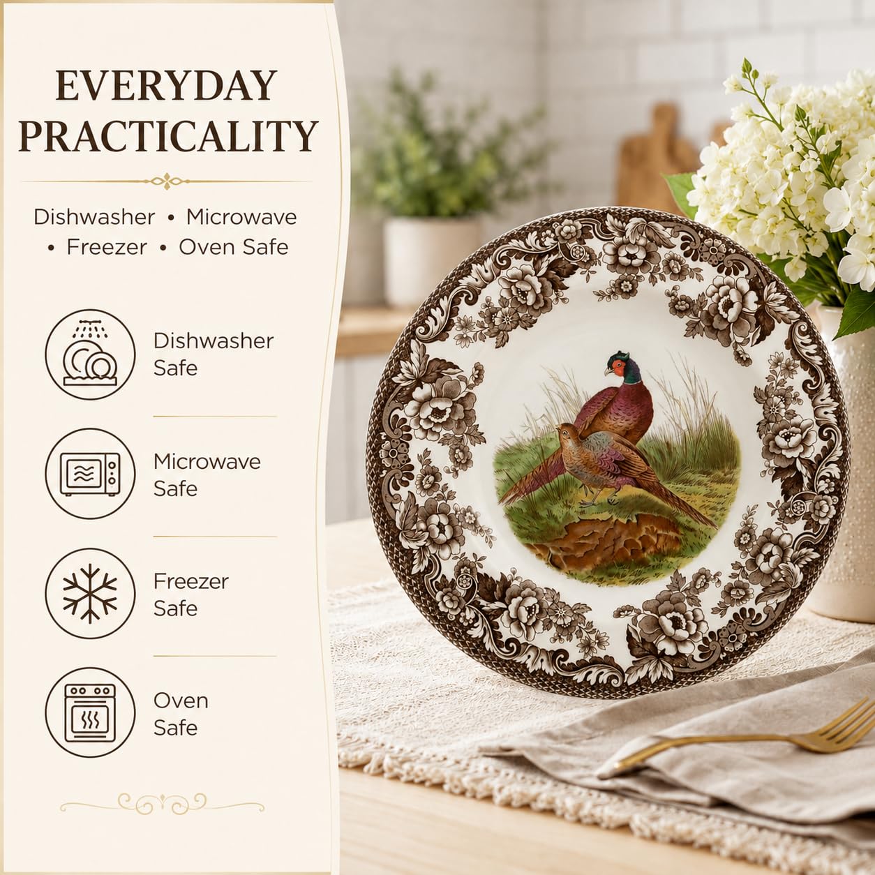 Amazon.com | Spode Woodland Pheasant Dinner Plate - 10.5