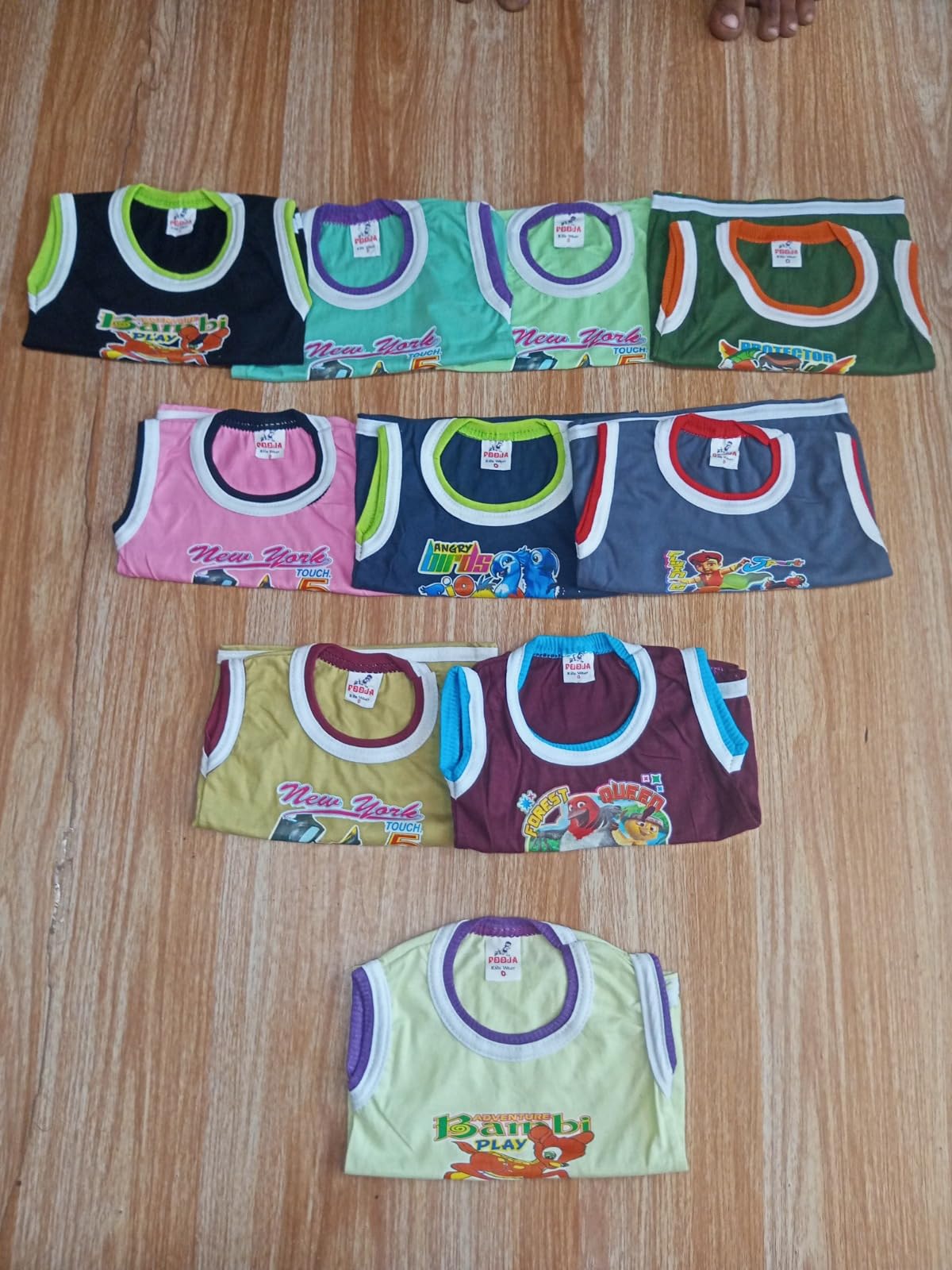 Baby Sleeveless Tops, 100% Cotton, Pack of 10, Regular Use (in, Age, 4 Years, 5 Years, Regular, Multicolor) 2