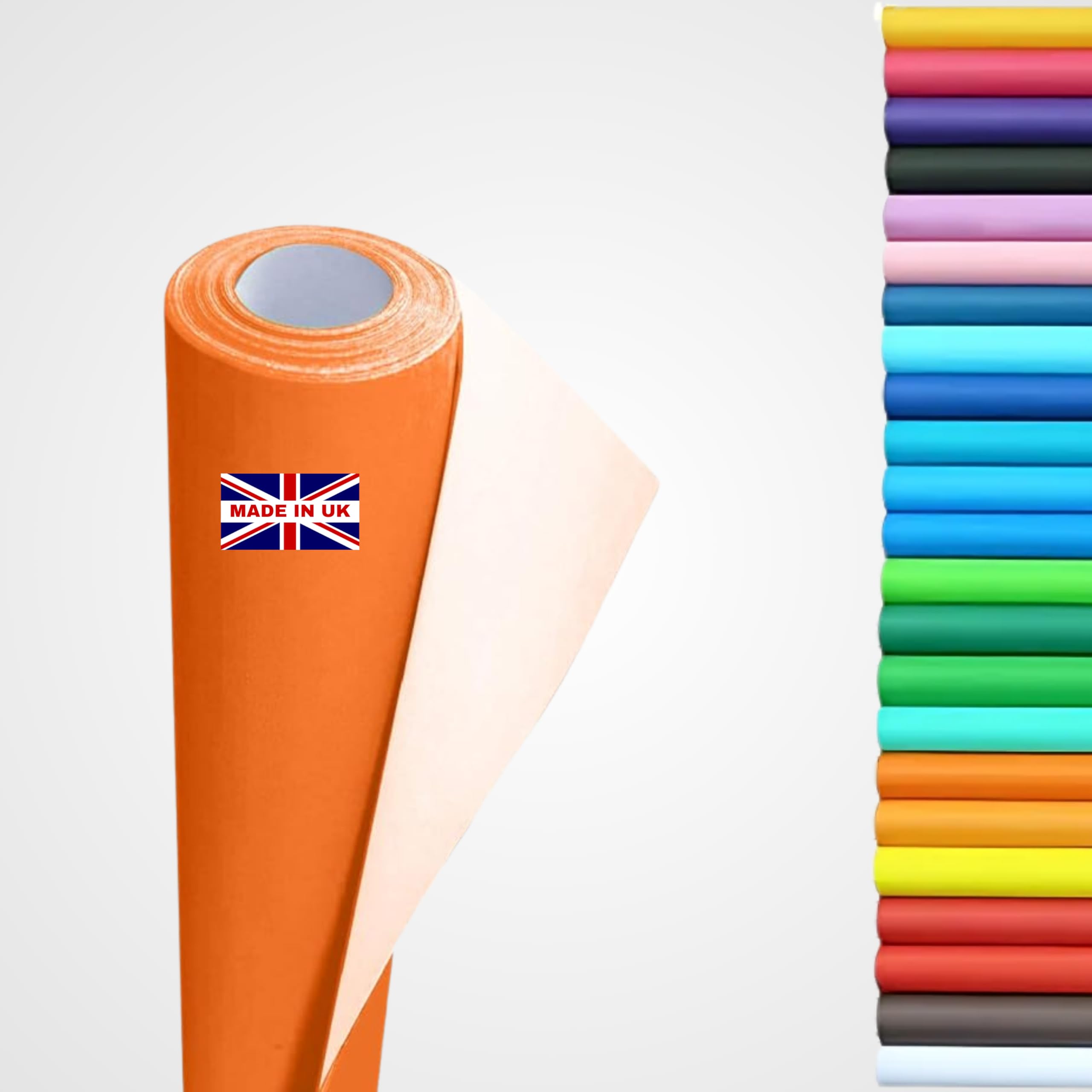 Wrapping Paper roll, Large Display Poster Paper Roll, Backing Paper 10m x 76cm - 80gsm Art, School Craft, Packing, Table Runner, Notice Boards, Drawing, Painting, Backdrop, Kraft Paper. Bright Orange — image 1