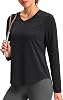 Camisetas Deportivas de Manga Larga para Mujer, Secado Rápido, Escote en V, Tallas XS-3XL 1
