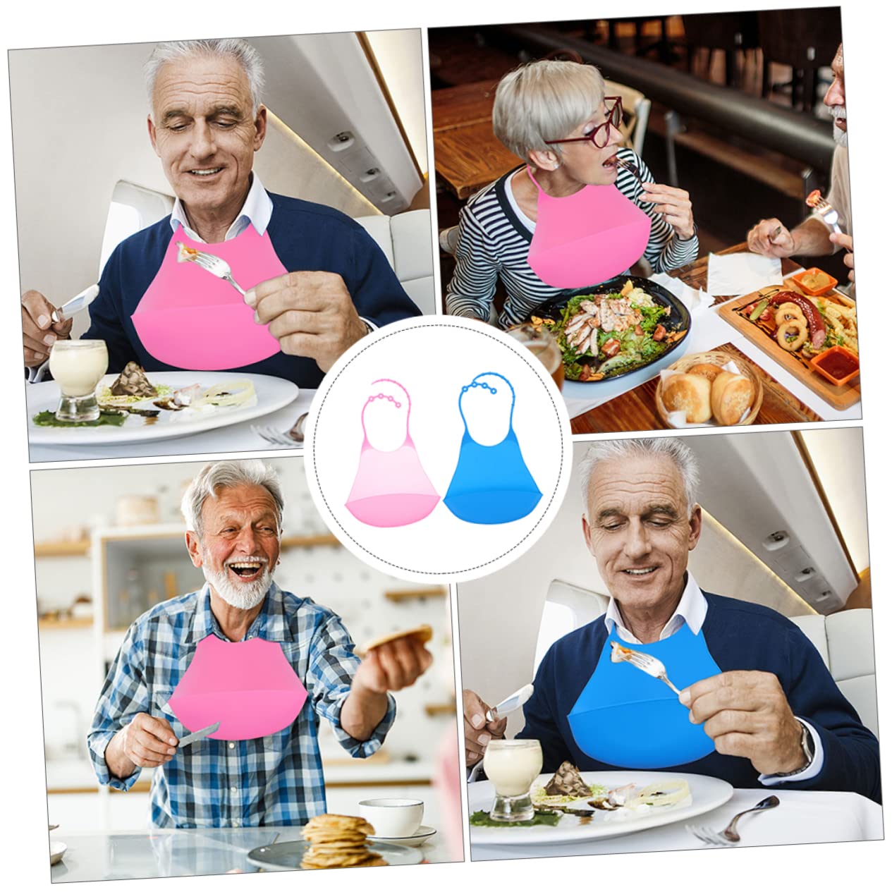 6 Stück Reisbeutel Für Erwachsene Lätzchen Kleidungsschutz Für Erwachsene Waschbares Lätzchen Für Erwachsene Bandana Lätzchen Für Kleinkinder Waschbare Lätzchen Für FRCOLOR
