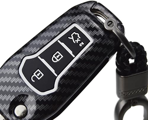 Miniatura 3 de Funda híbrida de 2 capas para llavero de carbono para Ford F150 F250 F350 F450 F550 Explorer Ranger Escape