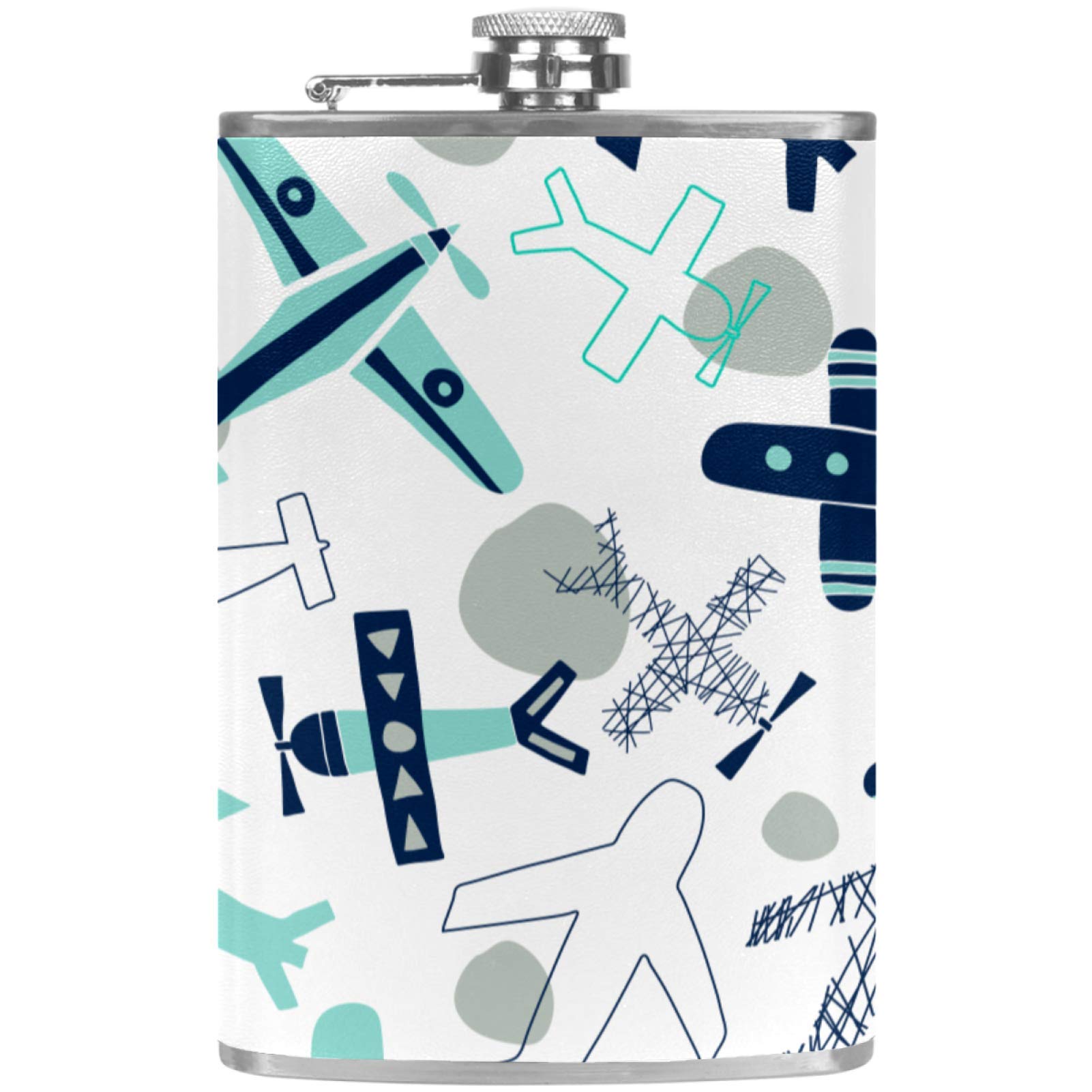 Flasque à whisky pour camping et fêtes avec motif avion chic