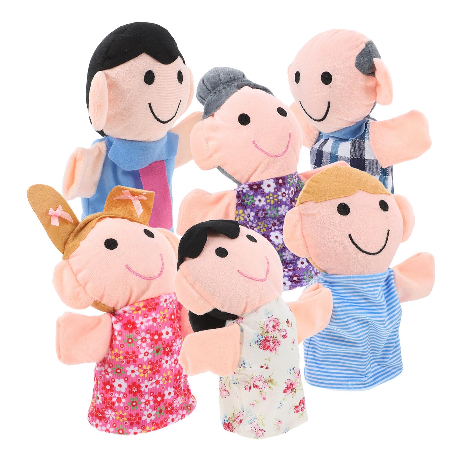 Gatuida Set 6 Burattini a Mano Famiglia per Piccoli 1-3 Anni, Marionette per Spettacoli e Giochi Educativi, Burattini per Adulti e Personaggi Papà, Mamma, Nonno, Nonna, Stili multipli