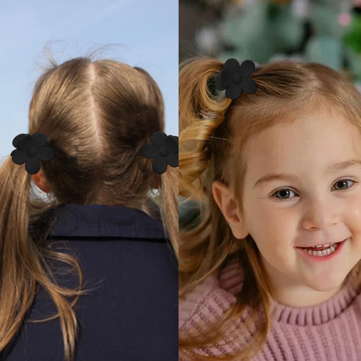 ATODEN Small Black Flower Claw Clips for Thin Fine Hair - 10Pcs Matte Tiny Jaw Clips, Cute Hair Accessories Gifts for Women Girls image 4