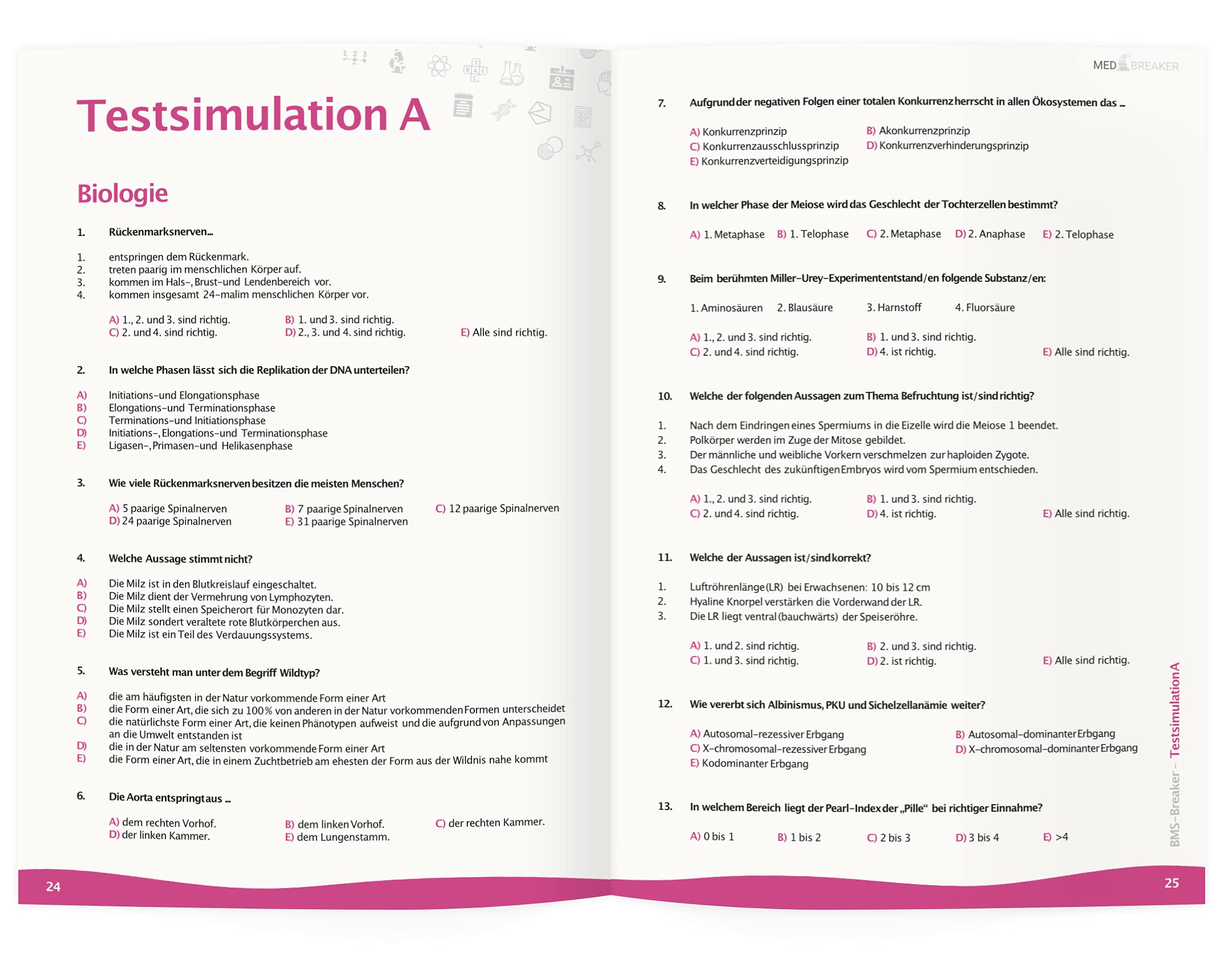 MedAT 1.300+ BMS-Fragen: Biologie, Chemie, Physik, Mathematik, Medizin-Aufnahmetest |: BMS-Breaker | MedAT 2025 / 2026, Basiskenntnistest Medizinische ... (MEDBREAKER | MedAT-Bücher-Vorbereitung)