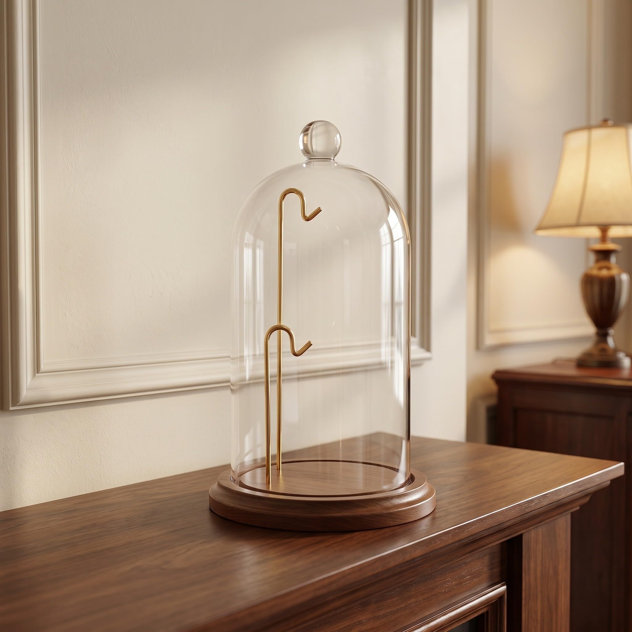 ibasenice Soporte para reloj de bolsillo con cúpula de cristal y base de