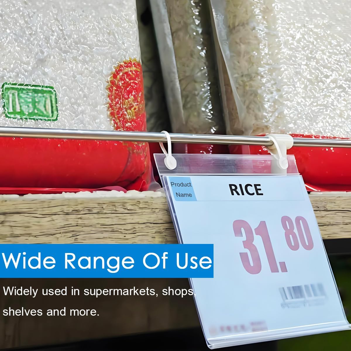 Diteje 40 Pack Plastic Basket Label Holders with Paper Insert,3.94x1.57inch image 3