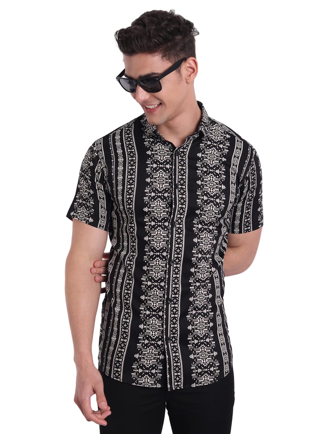 Slim Fit Cotton Casual Printed Shirt for Men