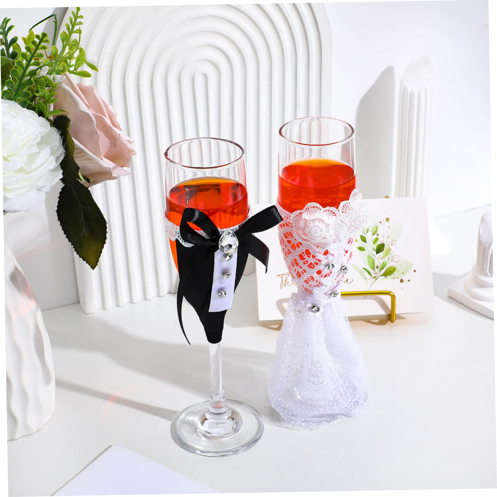 Alipis Copas de Brindis de Boda Novios, 1 Juego de Vidrio