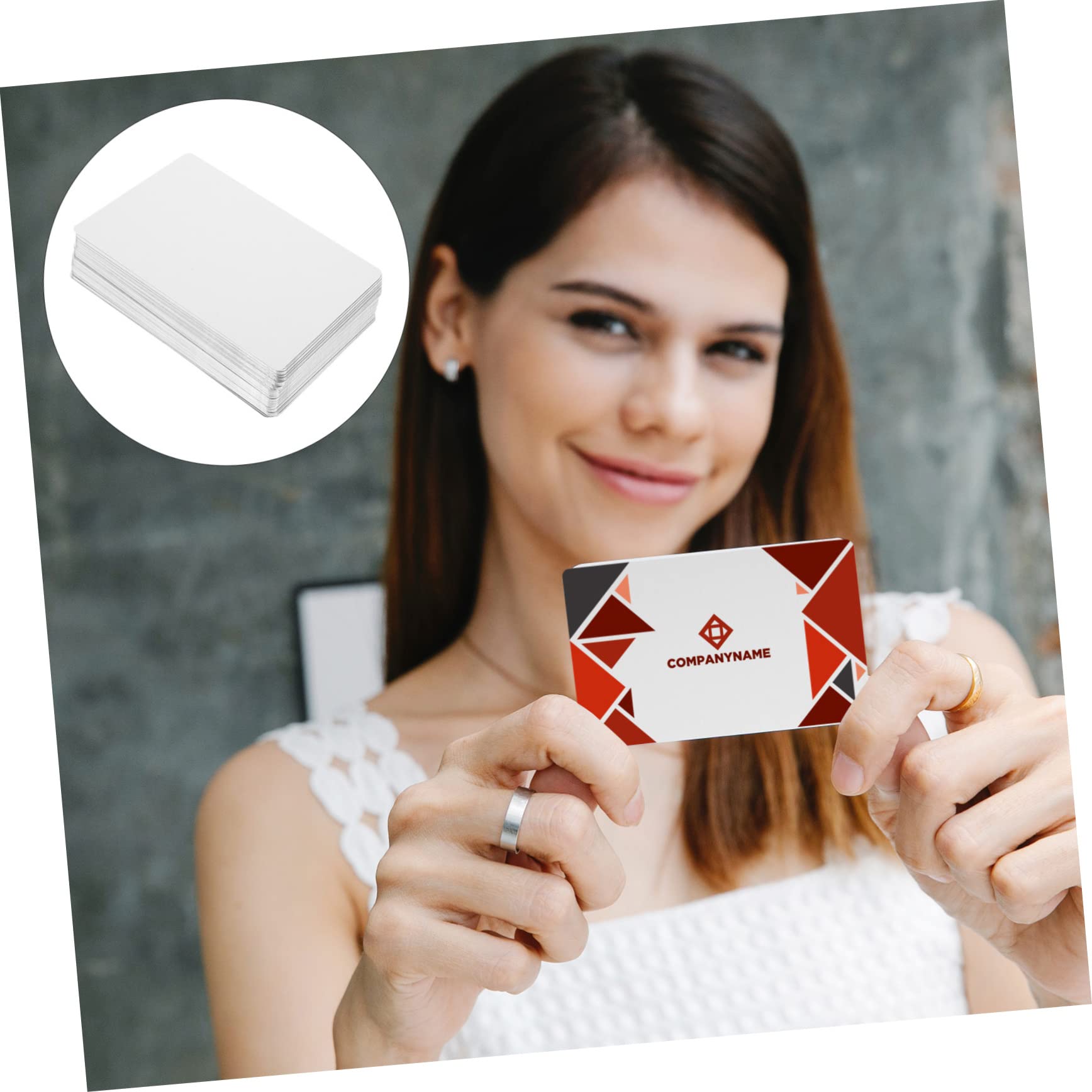 100 Stück Leere Metall Visitenkarten aus Aluminiumlegierung Weiß | 0, 21 Mm Dicke Karten zum Bedrucken, Sublimationsgeeignet, 3, 4x2, 1x0, 009 Zoll