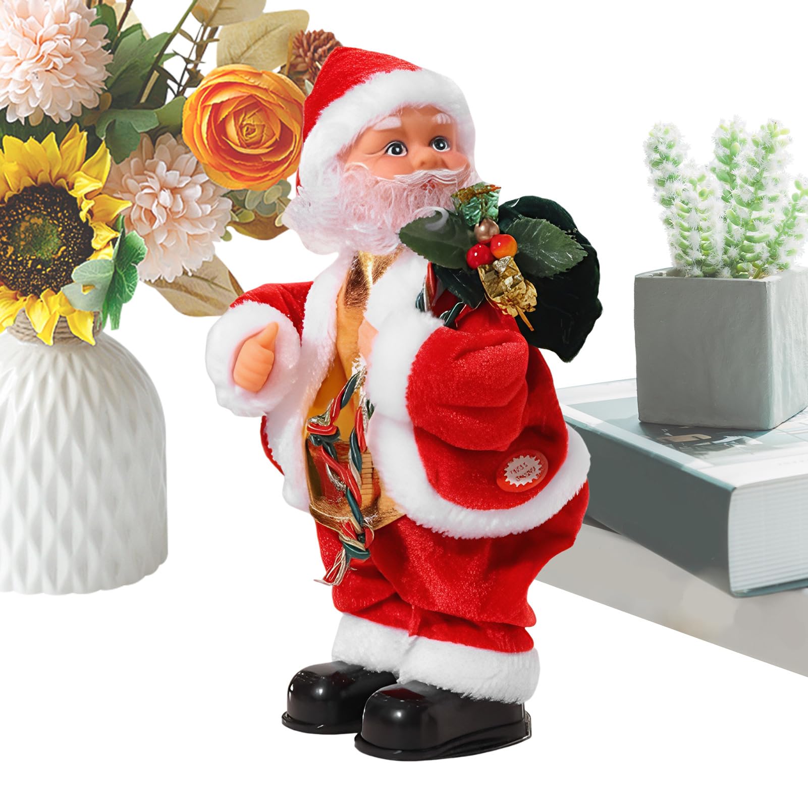 Père Noël dansant musical hanches secouantes pour décoration festive de chambre et salon