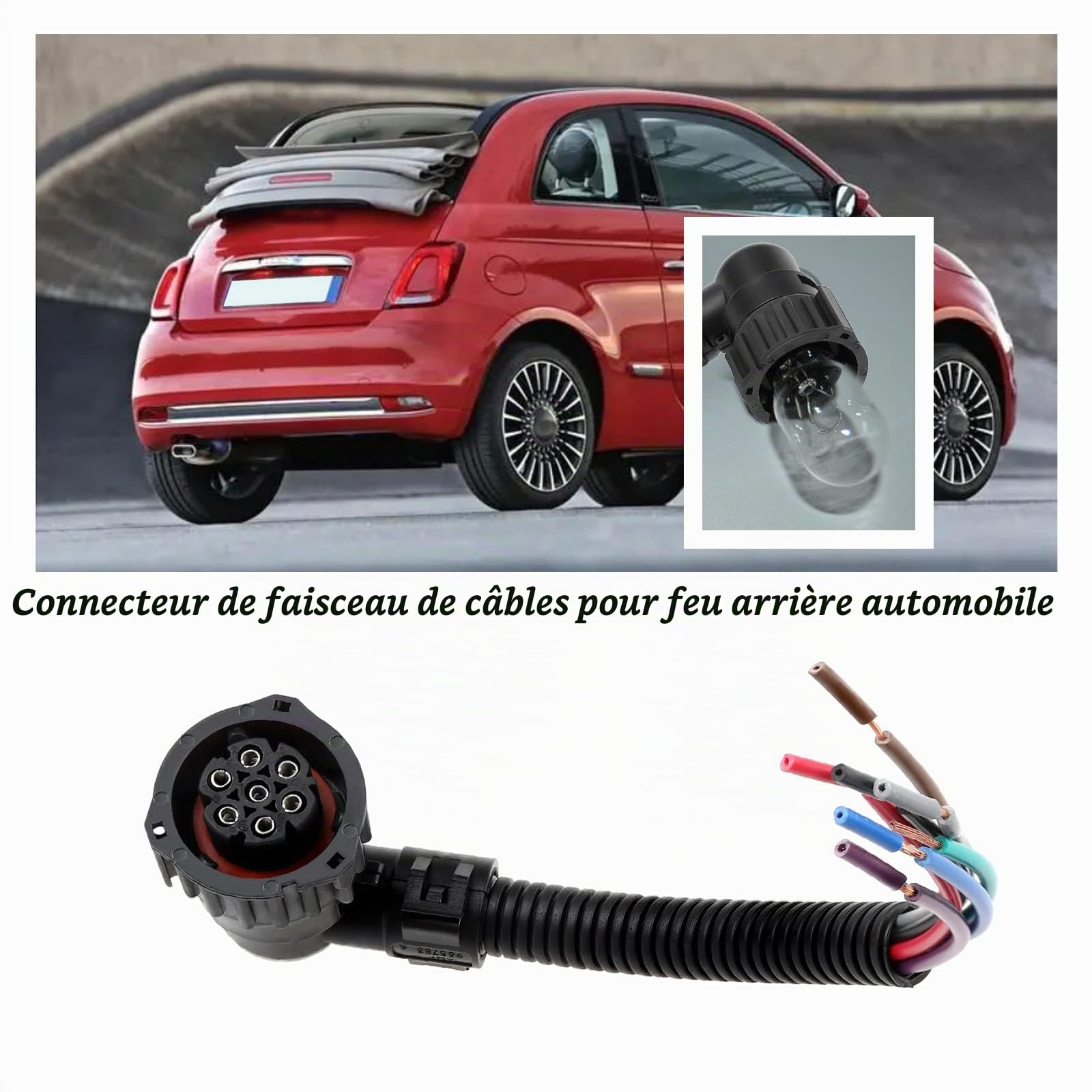 Lot de 2pcs Faisceaux de Feux Arrière à 7 Broches 965570 828905-1 Remplacement Compatible avec Citroën Relay Compatible avec Fiat Ducato 20cm