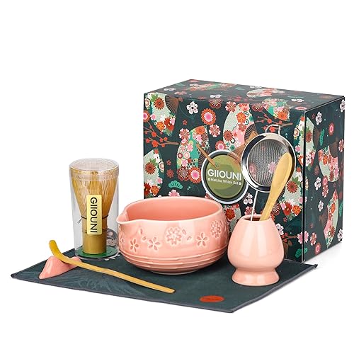 Matcha Whisk Set, Ceramic Bowl with Spout, Bamboo Matcha Whisk