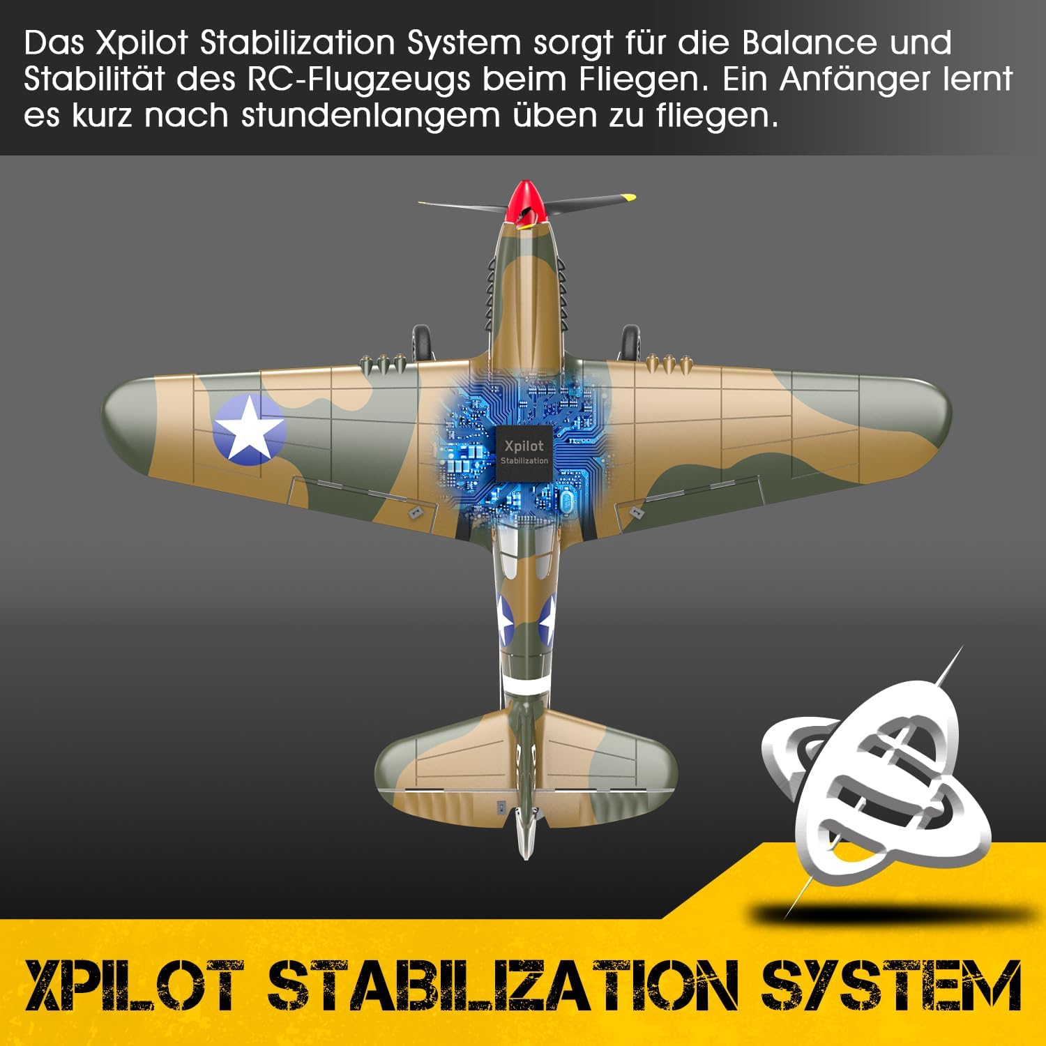 volantexrc Aereo Telecomandato P40 Warhawk, 4 Canali 2.4GHz con Giroscopio 6 Assi, Modello RTF Pronto a Volare, Ideale per Principianti Adulti, Aereo da Caccia Elettrico con Stabilizzatore Automatico
