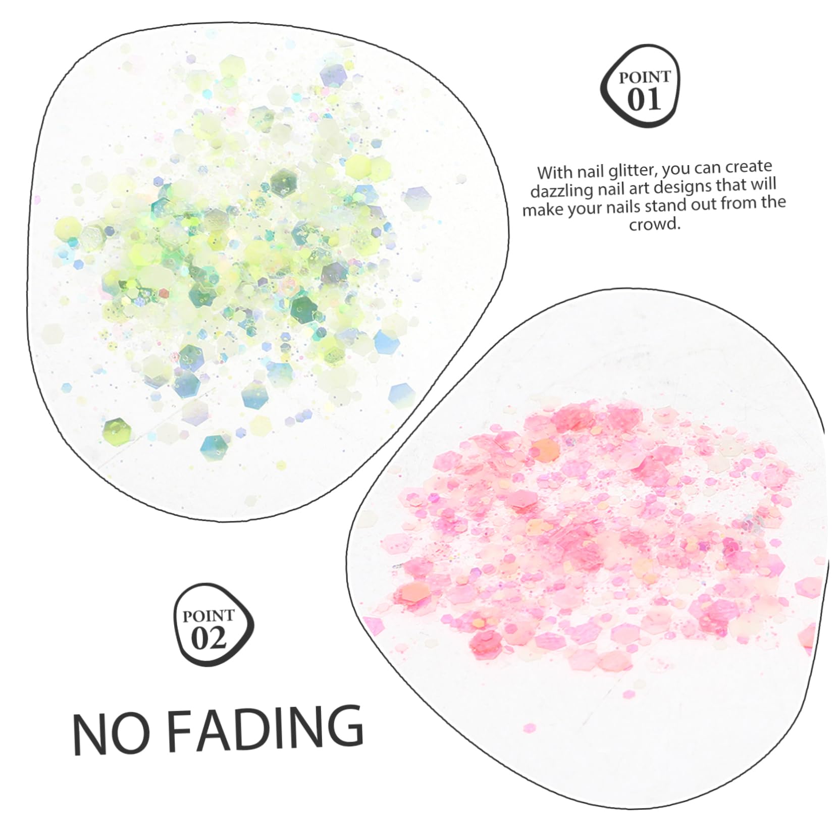 VILLCASE 4 Bottles Holographic Nail Art Sequins Glitter Kits Tab Nail Glitter Supplies for DIY Manicure Dec