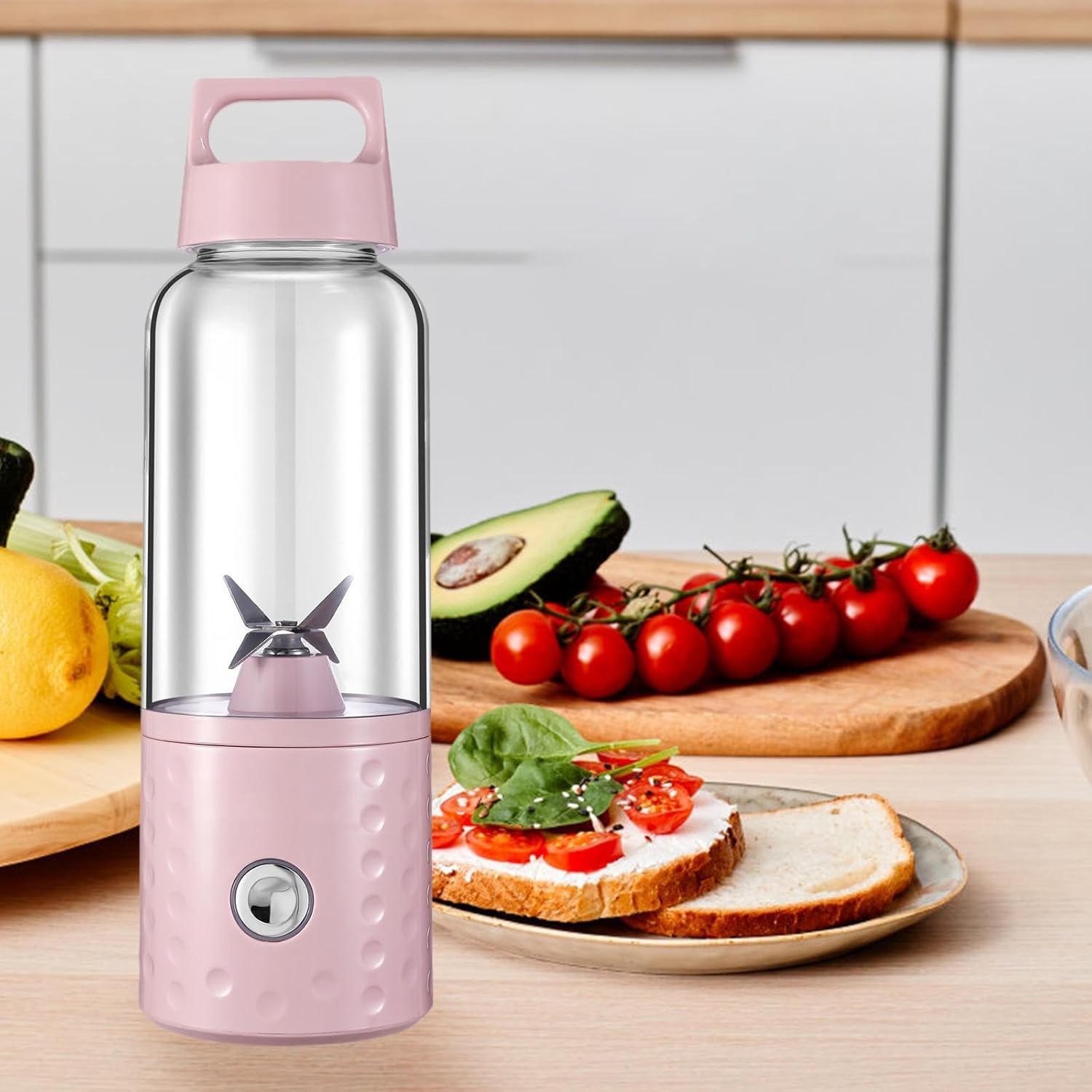 Portable Juicer Blender Electric Juicer Handheld Fruit Juicer Personal Fruit Mixer Mini Blender Cup Citrus Juicer Pink(Pink)