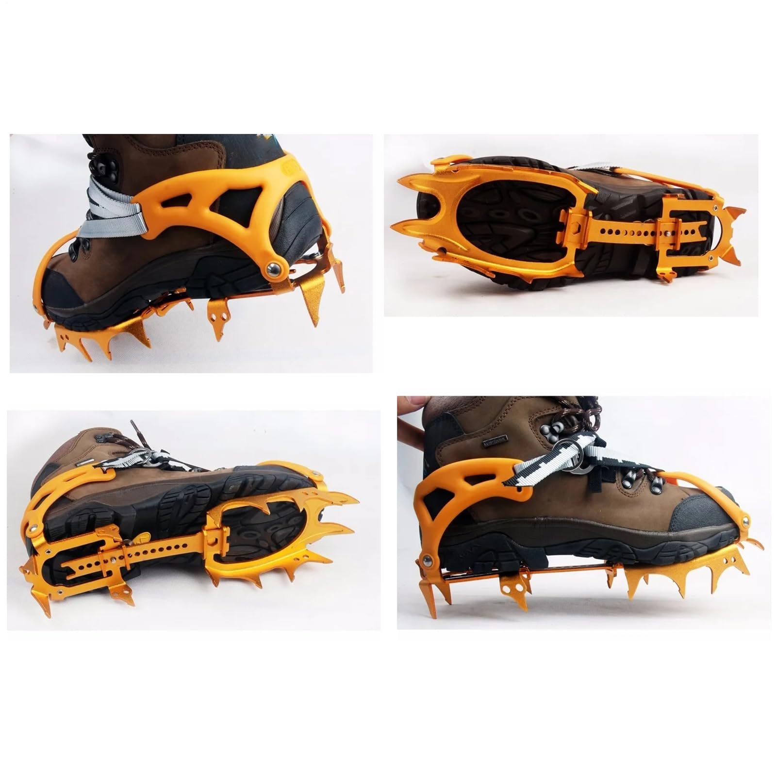 Ramponi Antiscivolo per Scarpe e Stivali 14 Artigli Strumento Antiscivolo | Ramponi Per Trazione Da Cammino Per Donne E Uomini Inverno Arrampicata Pesca Jogging Stivali Outdoor