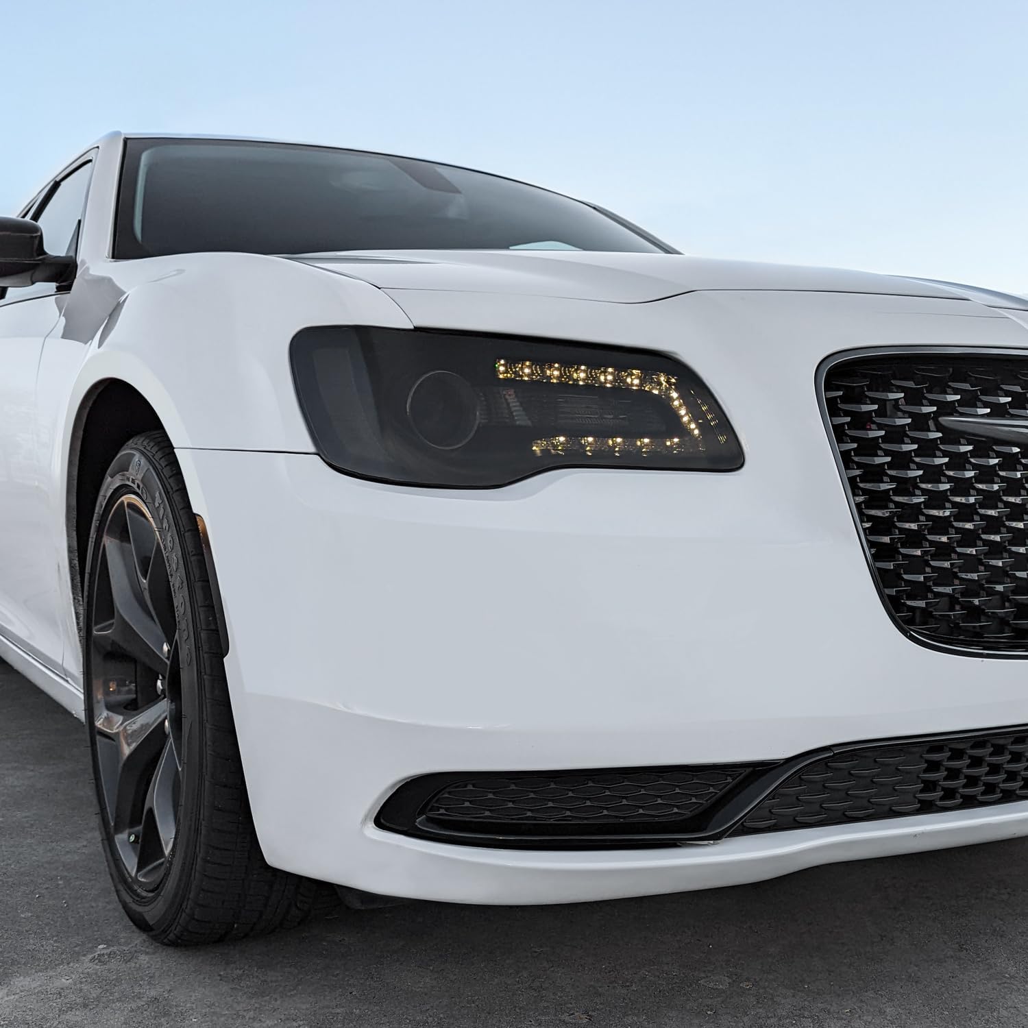 SlickMod PreCut Vinyl Smoke Tint for 2015-2023 Chrysler 300 Headlight (Dark Smoke, 1. Headlight)