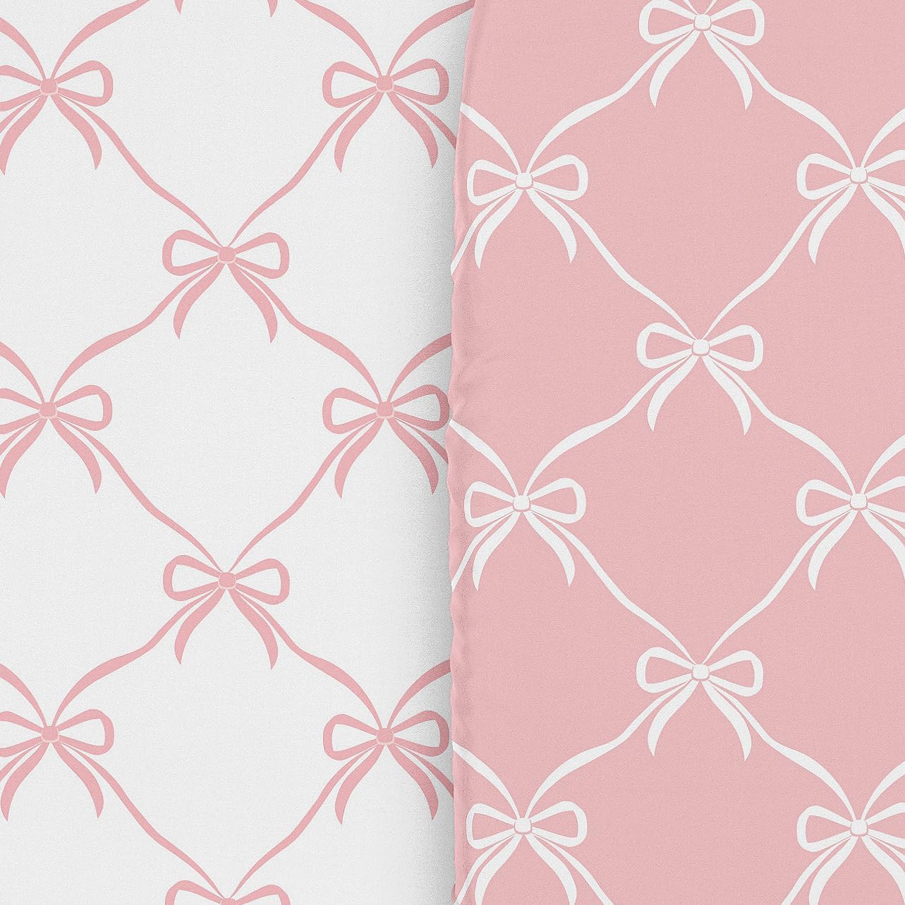 Sweet Jojo Designs 2-Piece Baby Bassinet Sheets Set (White/Pink Bows) for Girls, Infant Newborn Nursery, Oval, Rectangle & Hourglass Mattress (Blush Bow, Coquette, Shabby Chic, Vintage Ballet, Dancer)