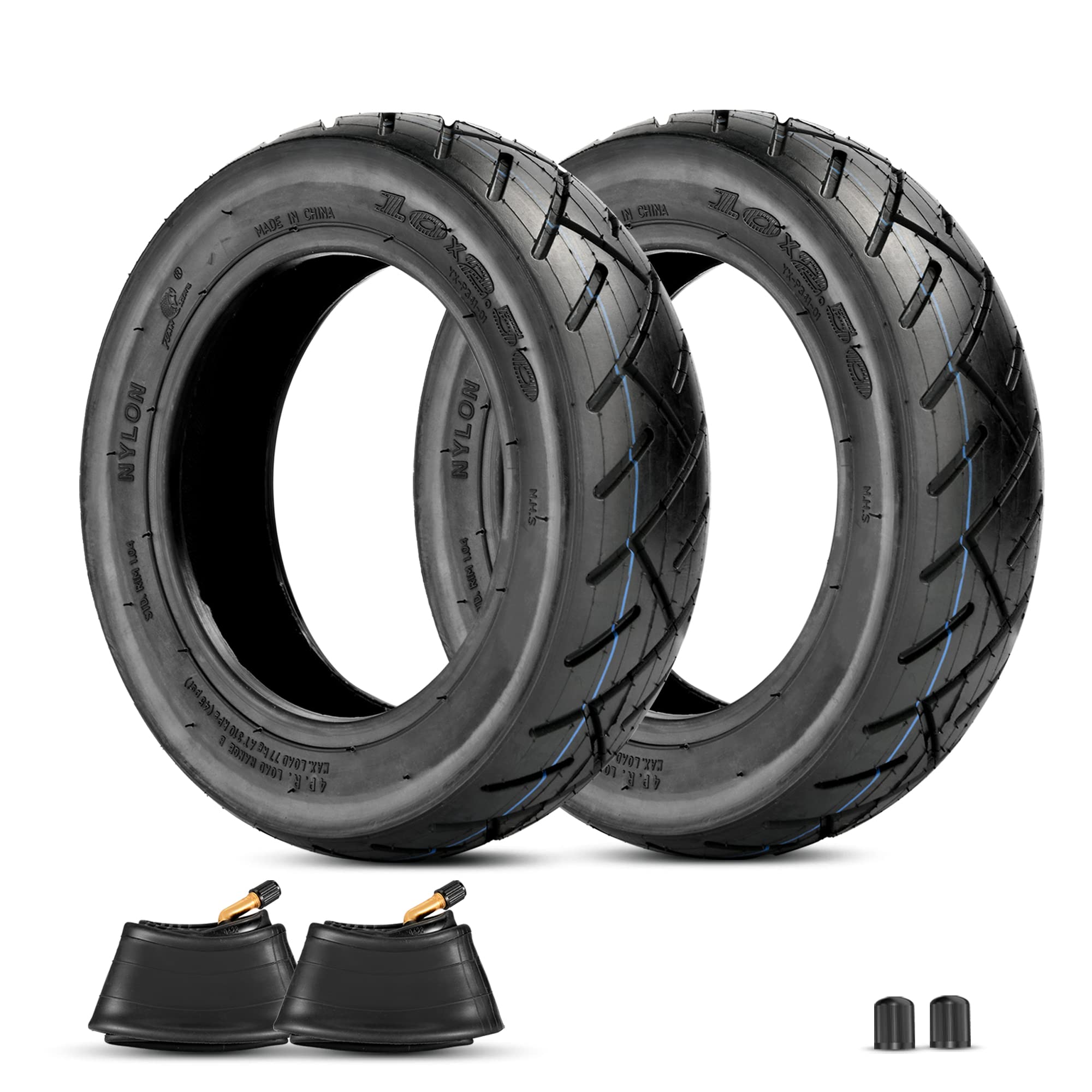 RUTU 10 x 2.50 Tire or Inner Tube and Tire Set Replacement for Smart Self Balancing Electric Scooters, Hover Board Fits 10" Scooter Wheels, 36v, 48v, 400w, 500w, 800w Hub Motor